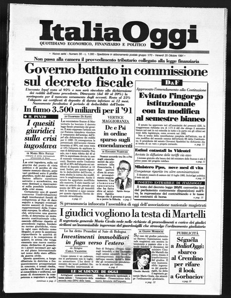 Italia oggi : quotidiano di economia finanza e politica